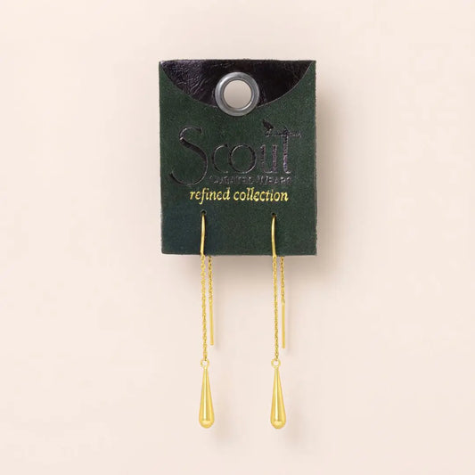 Refined Earring Collection - Teardrop Threader/Gold