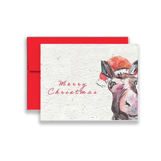 Wildflower Seed Paper Greeting Card-Donkey