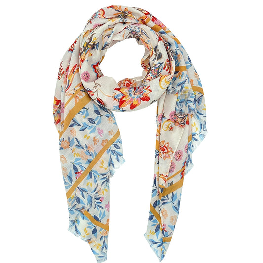 Realistic Flowers Print Lightweight Scarves-Ivy