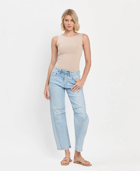 Mila High Rise Light Wash Barrel Leg Jeans