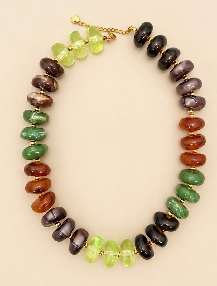 Multi Irregular Beaded Necklace-A