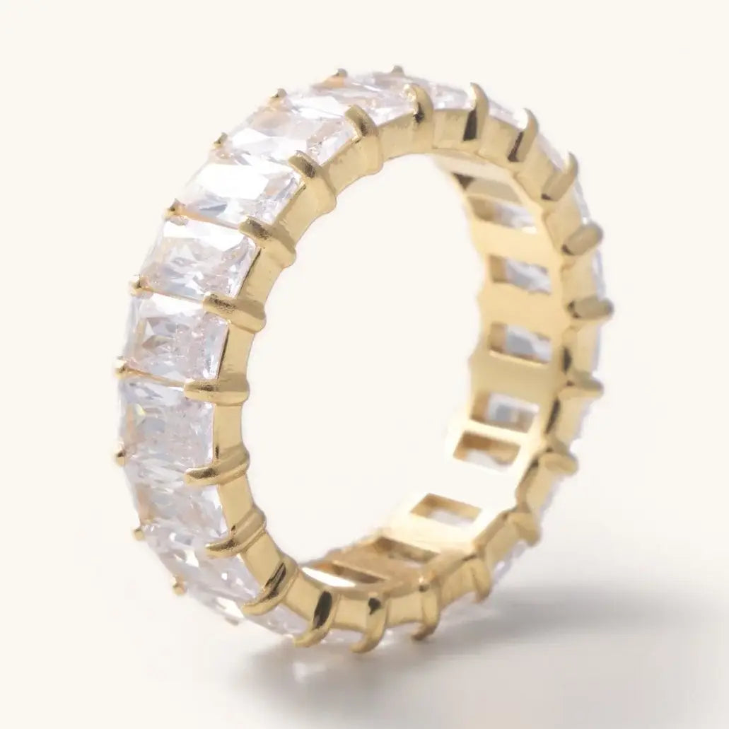 Waterproof Gold Crystal Ring