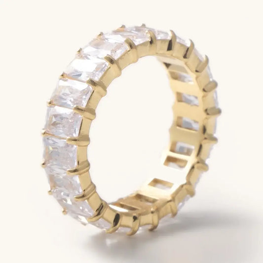 Waterproof Gold Crystal Ring