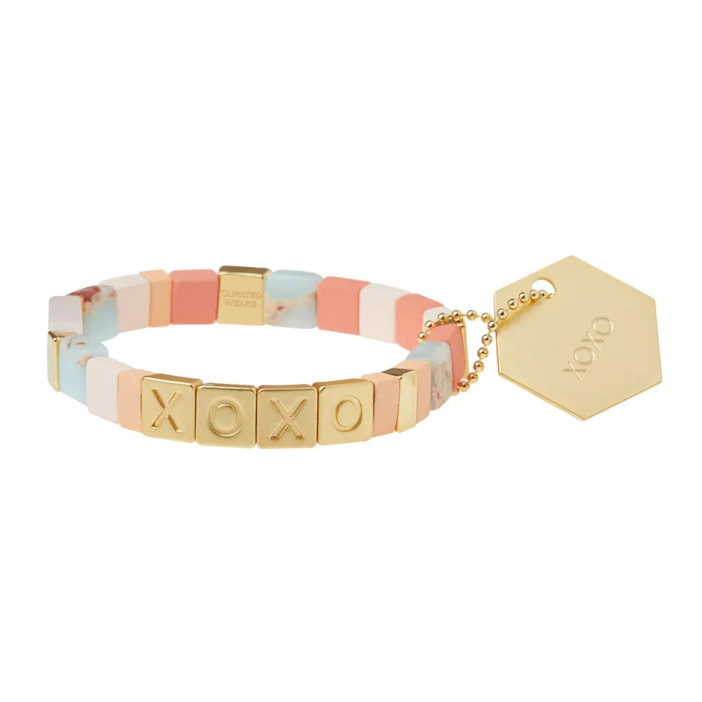 Empower Bracelet - Xoxo Gold Aqua Terra/Rose Quartz