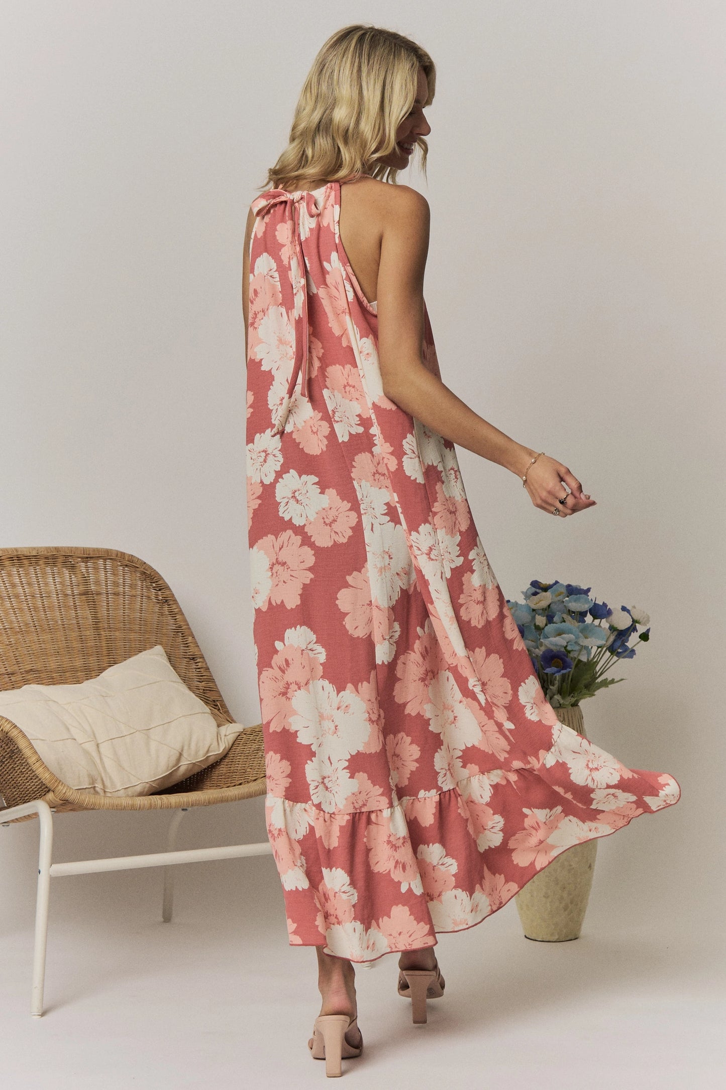 Lani-Halter Neck Multi Print Maxi Dress-Mauve
