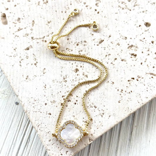 Clover Quatrefoil Slider Bracelet