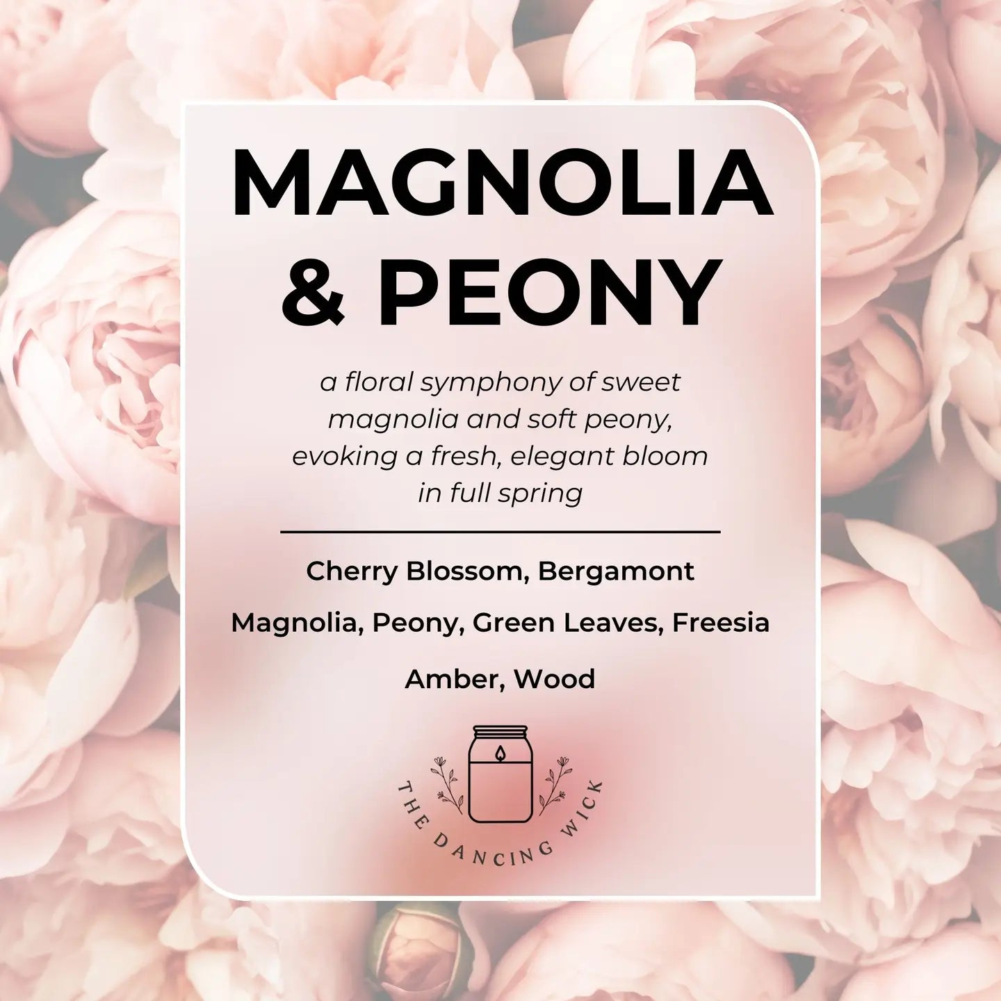 Magnolia & Peony Soy Candle | Floral Blend & Cherry Blossom-8oz