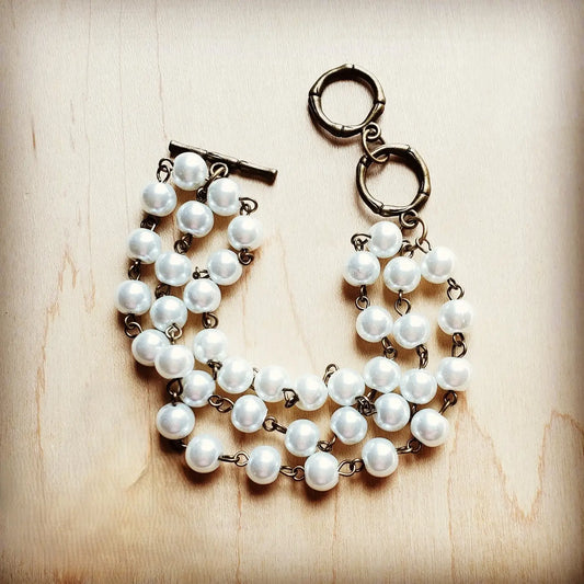 Pearl Triple Strand Bracelet