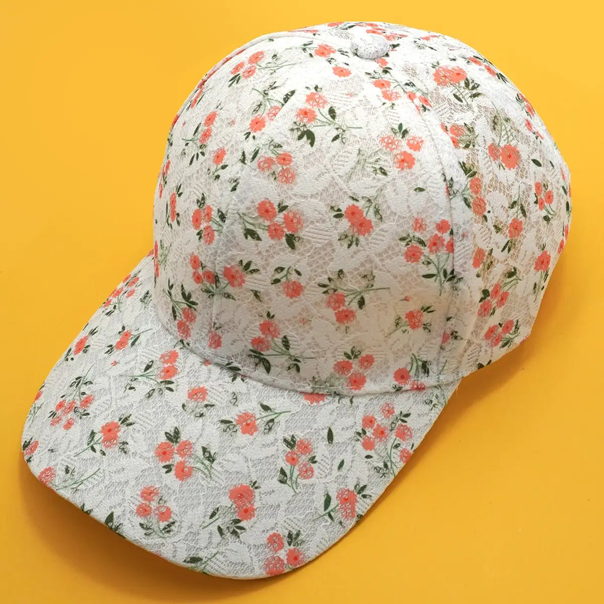 Floral Casual Baseball Cap-Blue or Peach