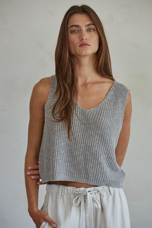 Allende Vest Top-Heather Gray