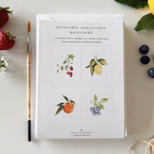 Fruit Paintable Watercolor Notecard Set