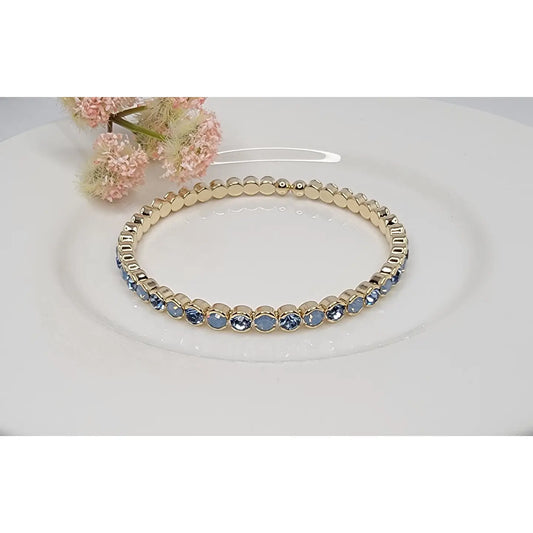 Two Tone Color Mix Bracelet-Blue/Blue Opal