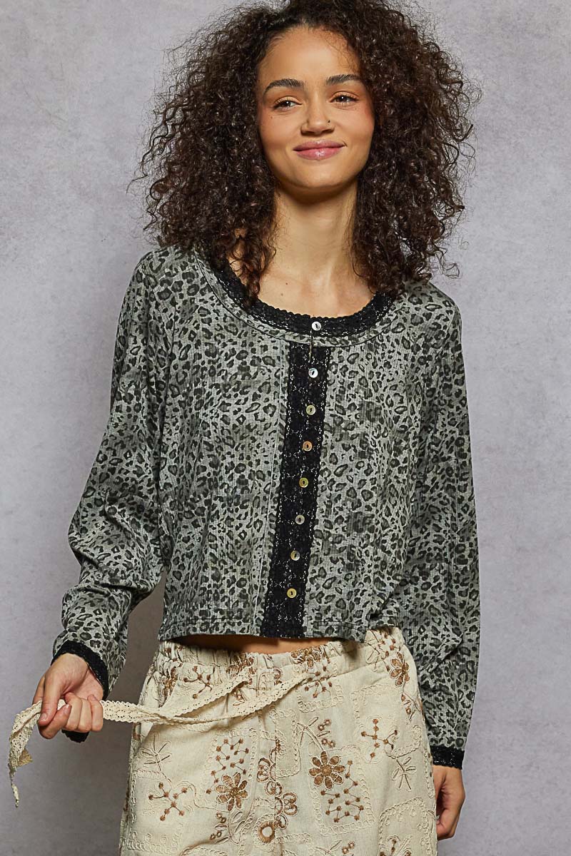 Leona Round Neck Top-Leopard