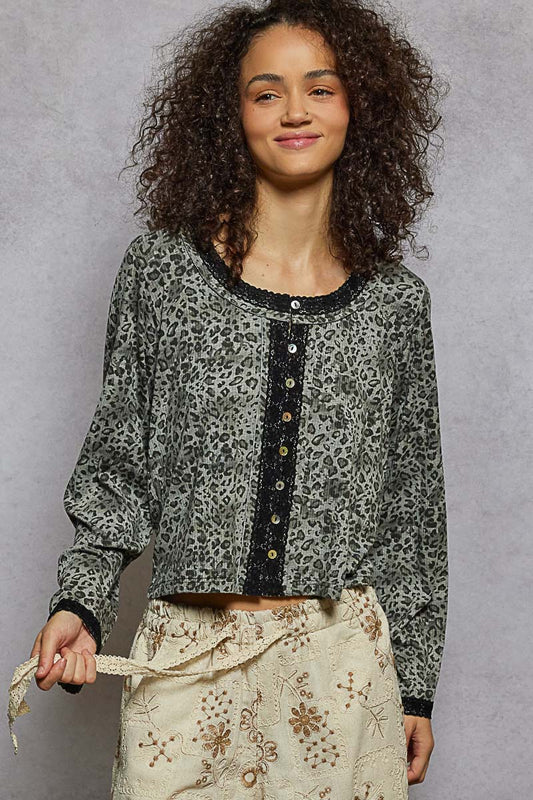 Leona Round Neck Top-Leopard