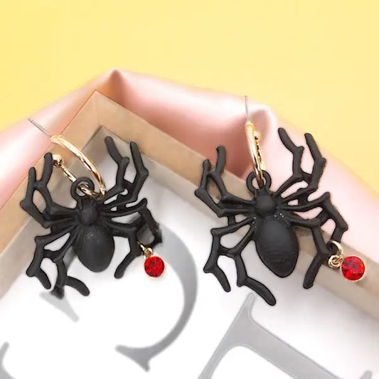 Matte Spider Hoop Earring
