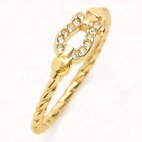 Mandy Gold Buckle Ring