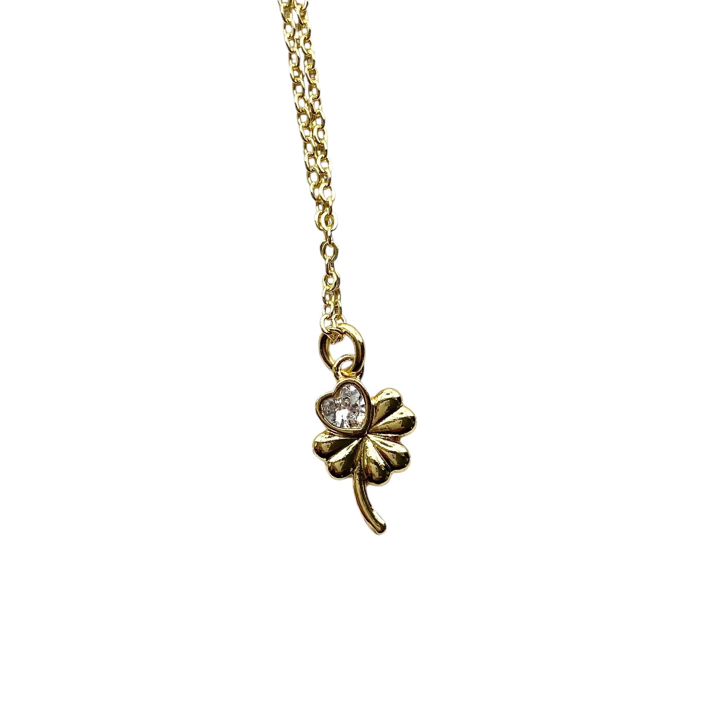 Shamrock Lucky Necklace Dainty Jewelry Gold
