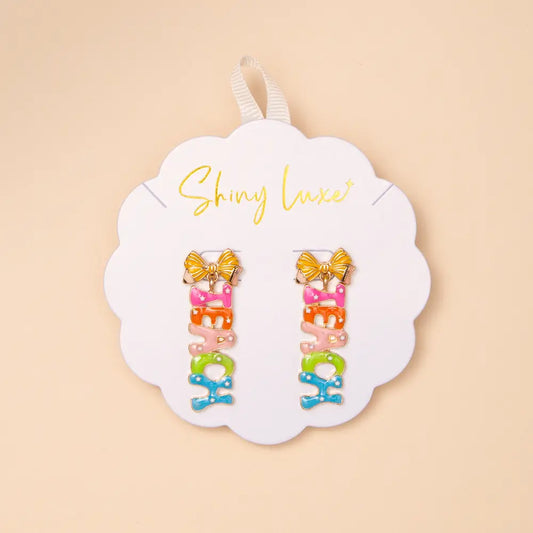 “Teach” Word Enamel Post Earrings