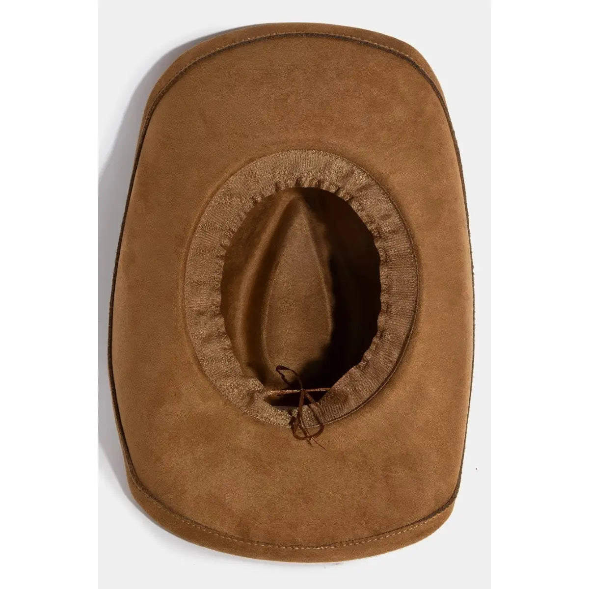 Braided Strap Faux Suede Western Cowboy Hat-BLACK