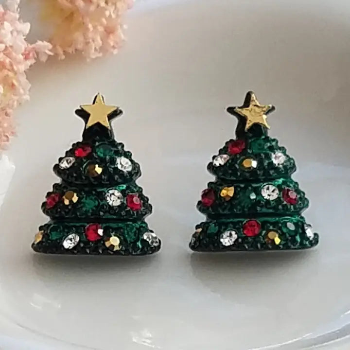Christmas Tree Post Earring