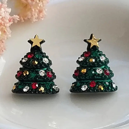 Christmas Tree Post Earring