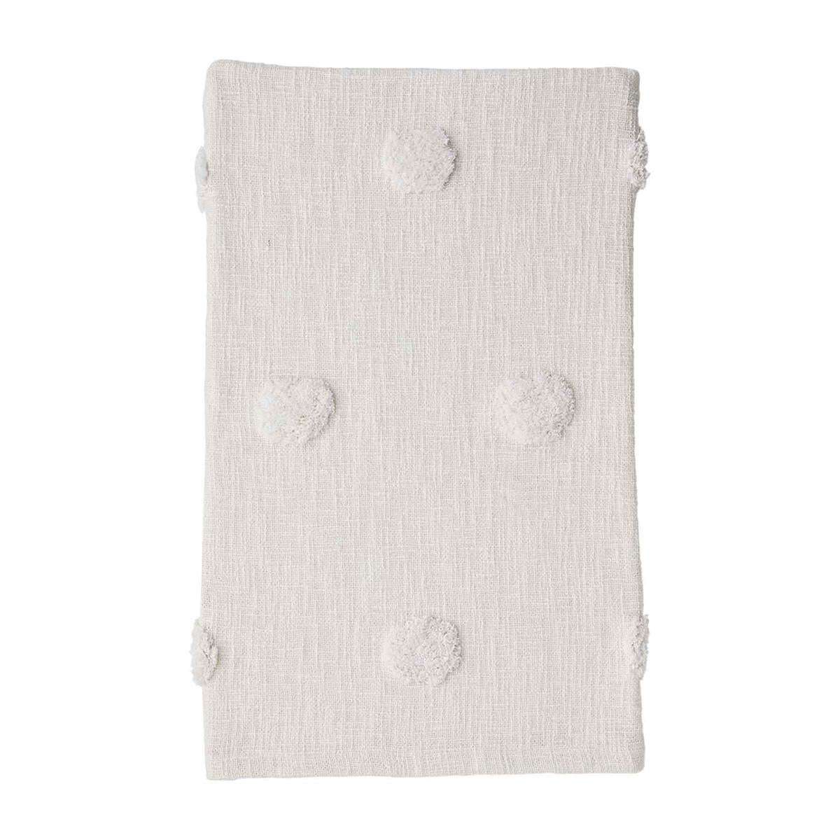 Mud Pie Cream Tufted Dot Throw