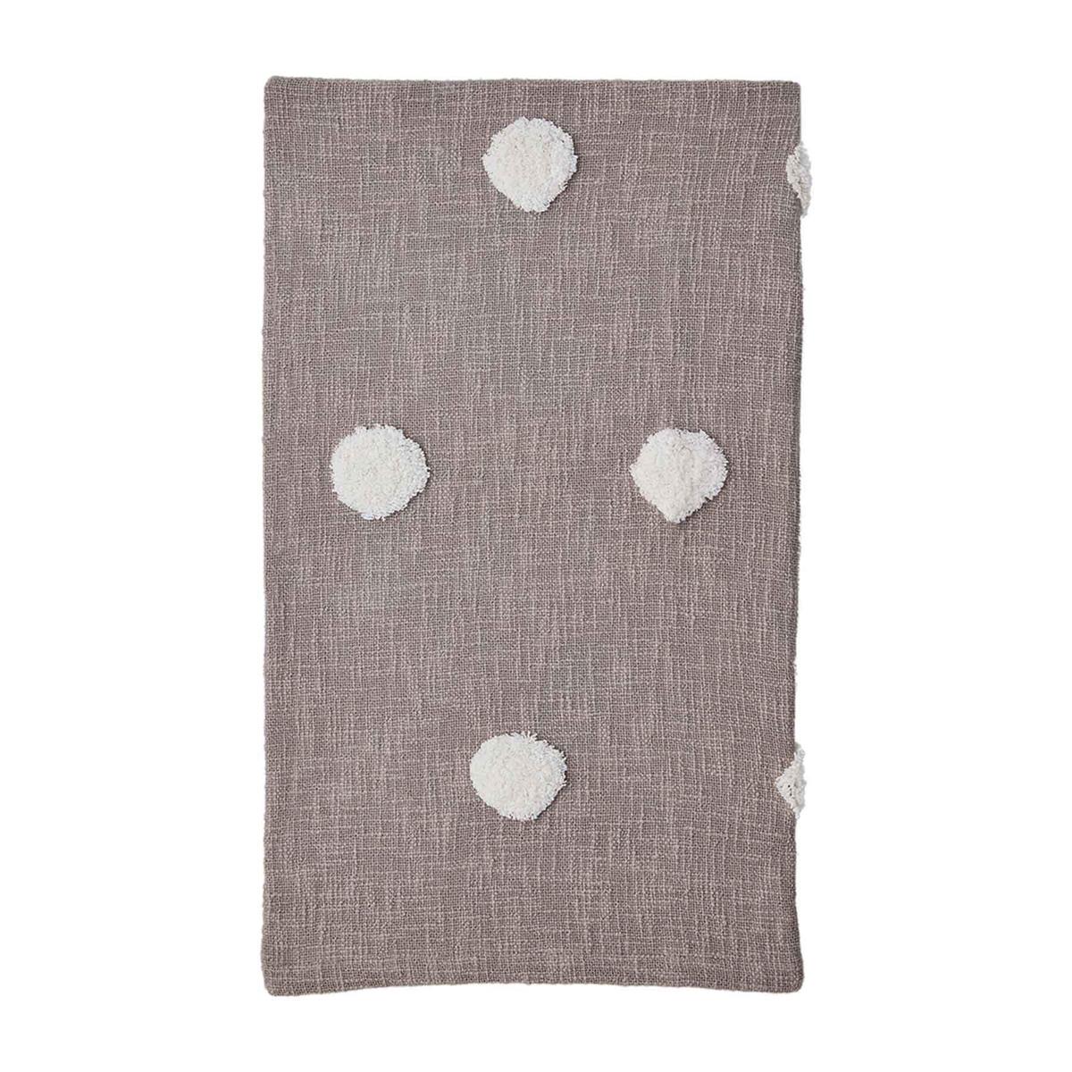 Mud Pie Taupe Tufted Dot Throw