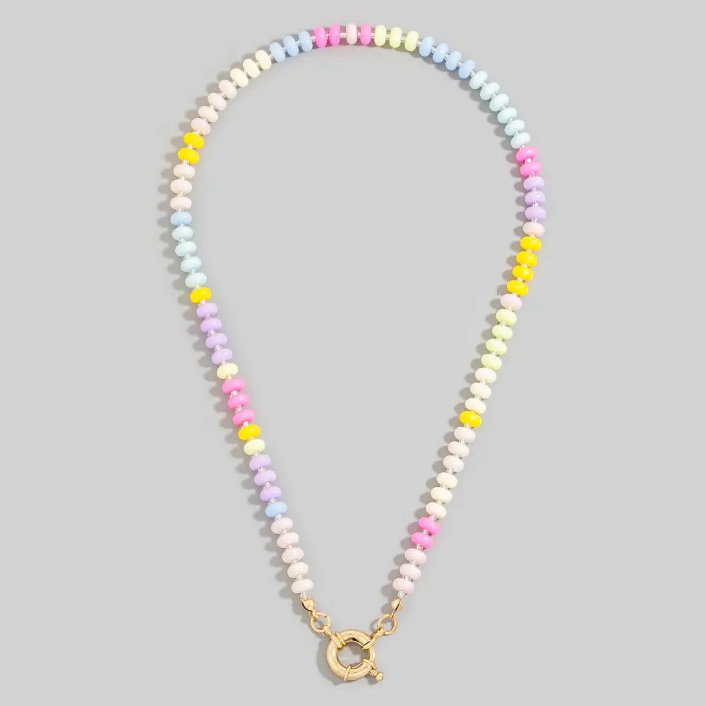 Acrylic Bead Ring Clasp Necklace