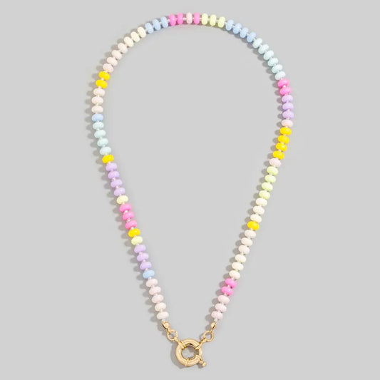 Acrylic Bead Ring Clasp Necklace