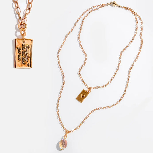 Remember Who the F*Ck You Are Original Lite Necklace-God Clear Crystal