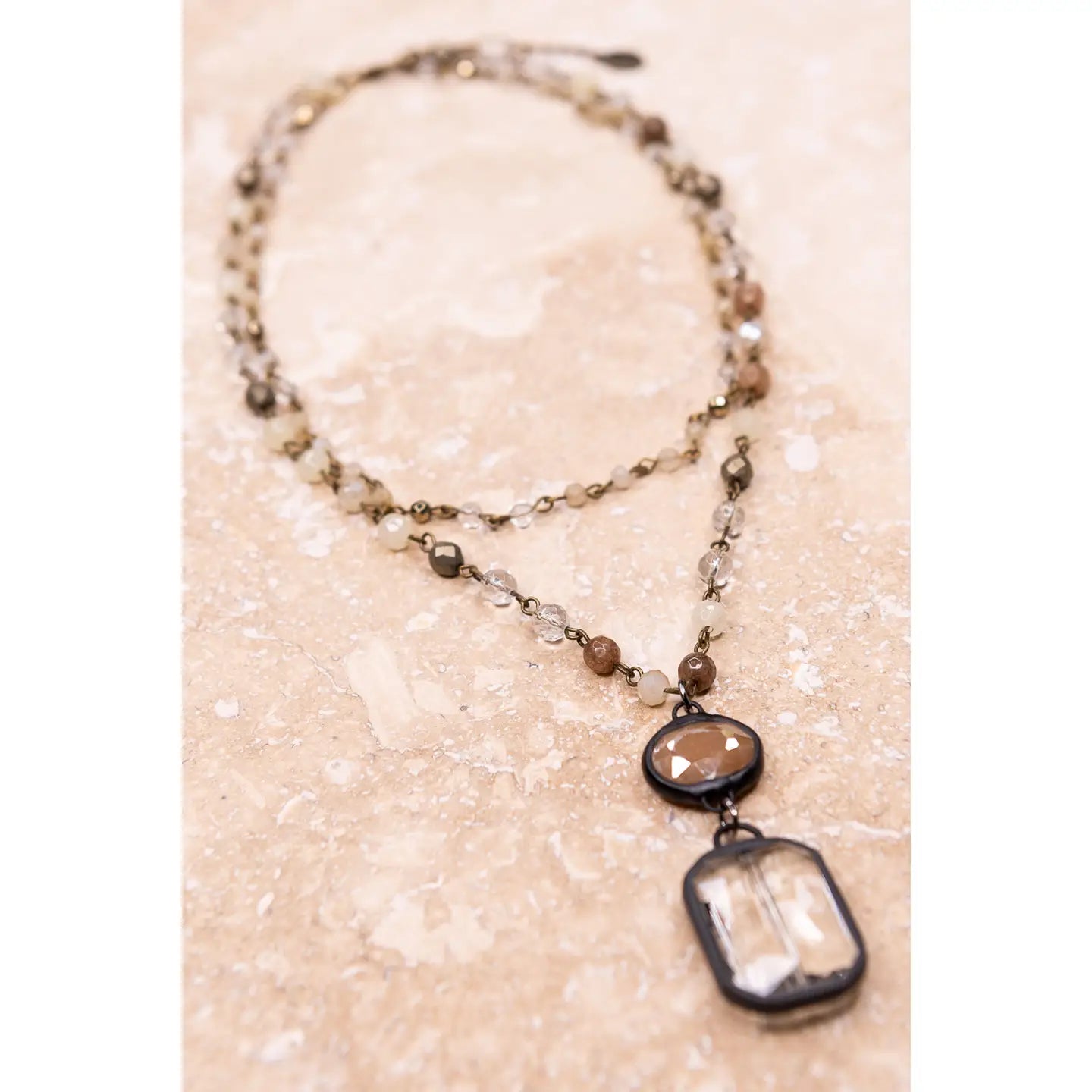 Micah Necklace in Bronze Taupe