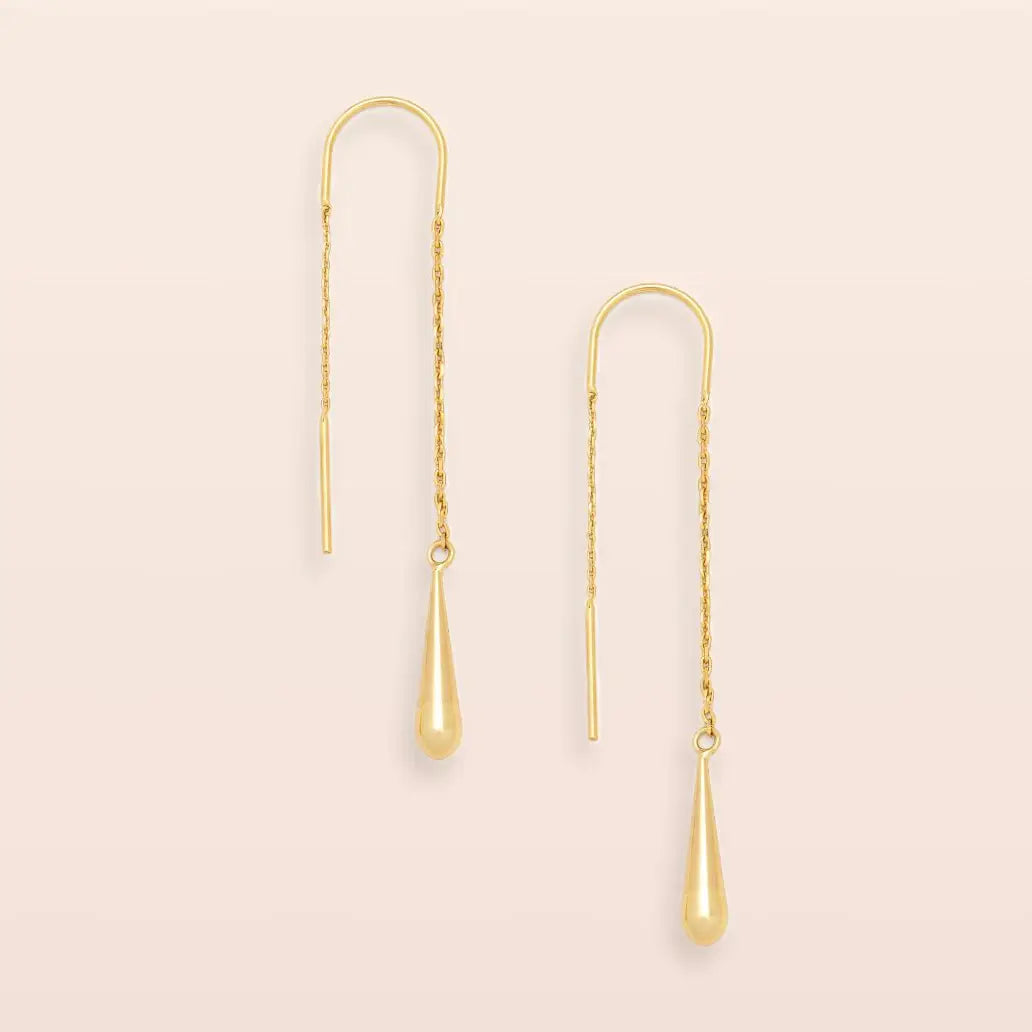 Refined Earring Collection - Teardrop Threader/Gold