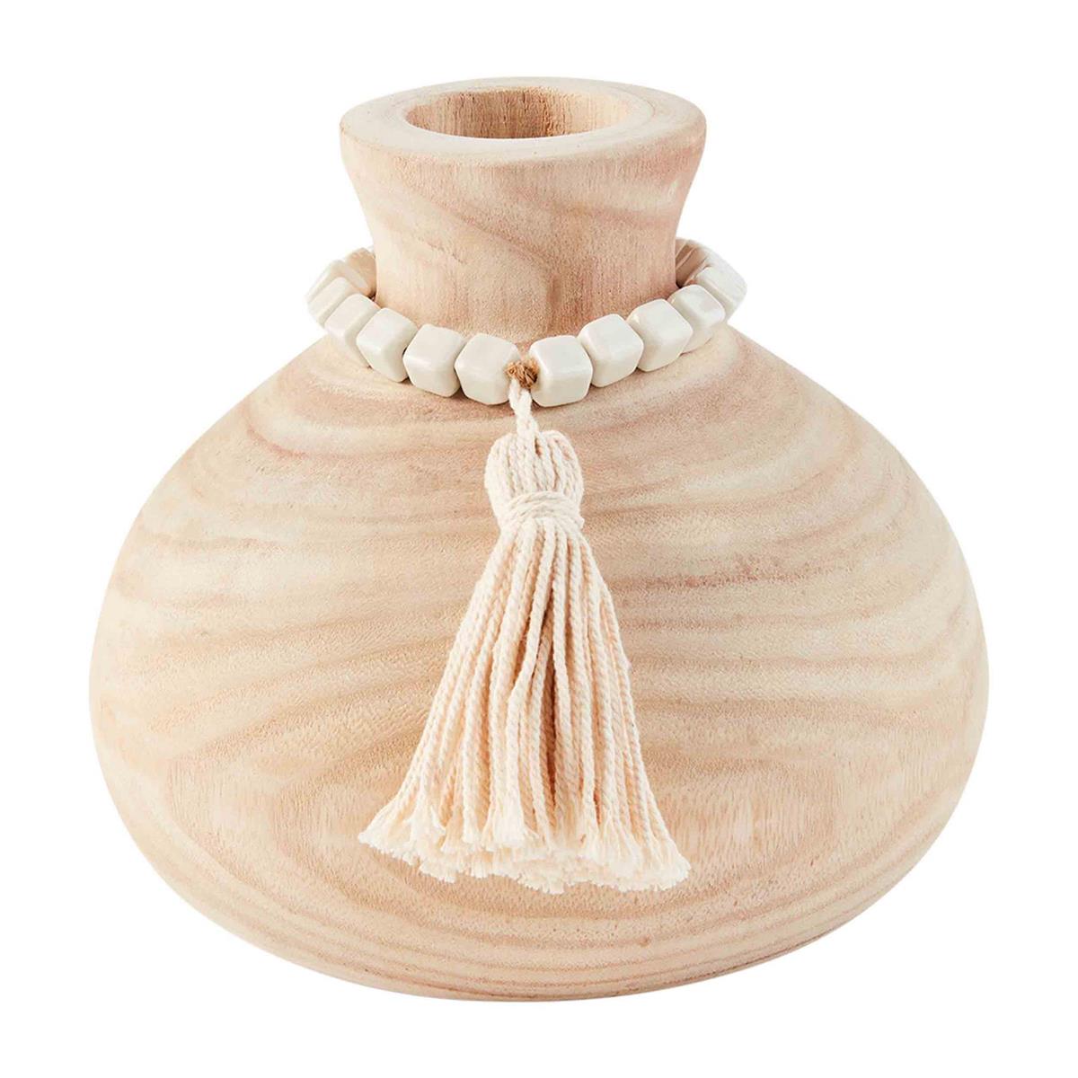 Mud Pie Natural Vase with Beads