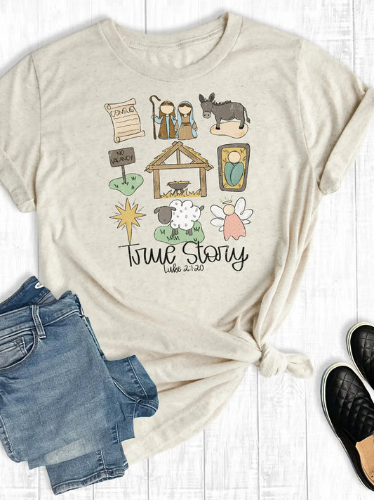 Retro Christmas Faith Nativity Graphic Tee