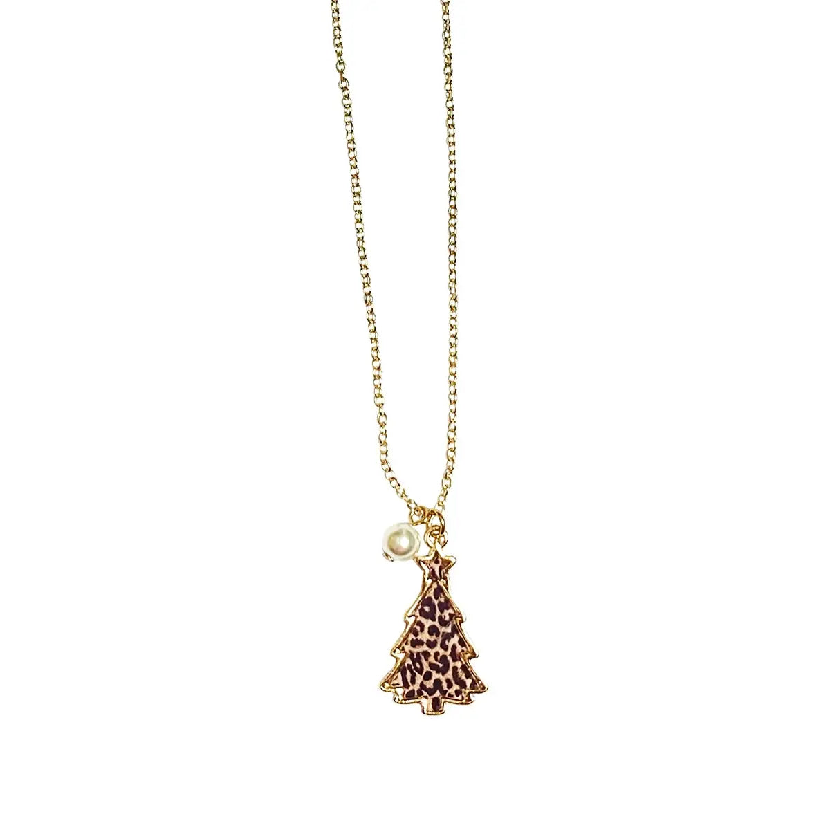 Leopard Christmas Tree Necklace