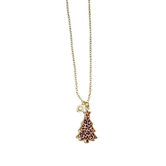 Leopard Christmas Tree Necklace