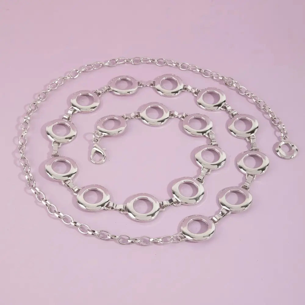 Circle Cutout Disc Chain Belt-RO