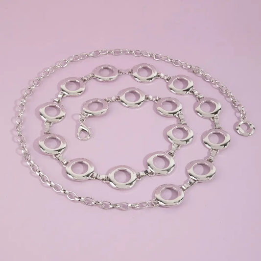 Circle Cutout Disc Chain Belt-RO