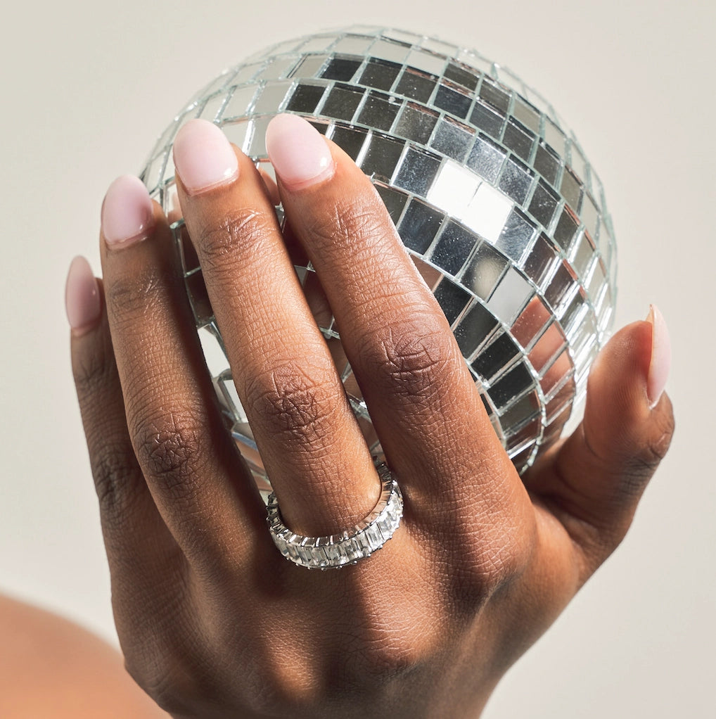 Waterproof Silver Crystal Ring