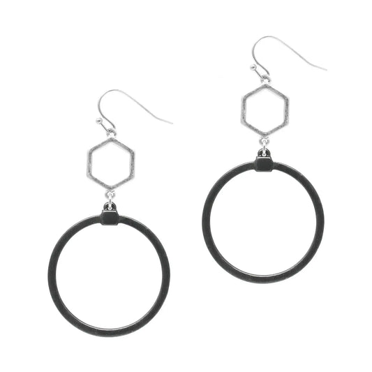 Neave Silver Jet Earrings