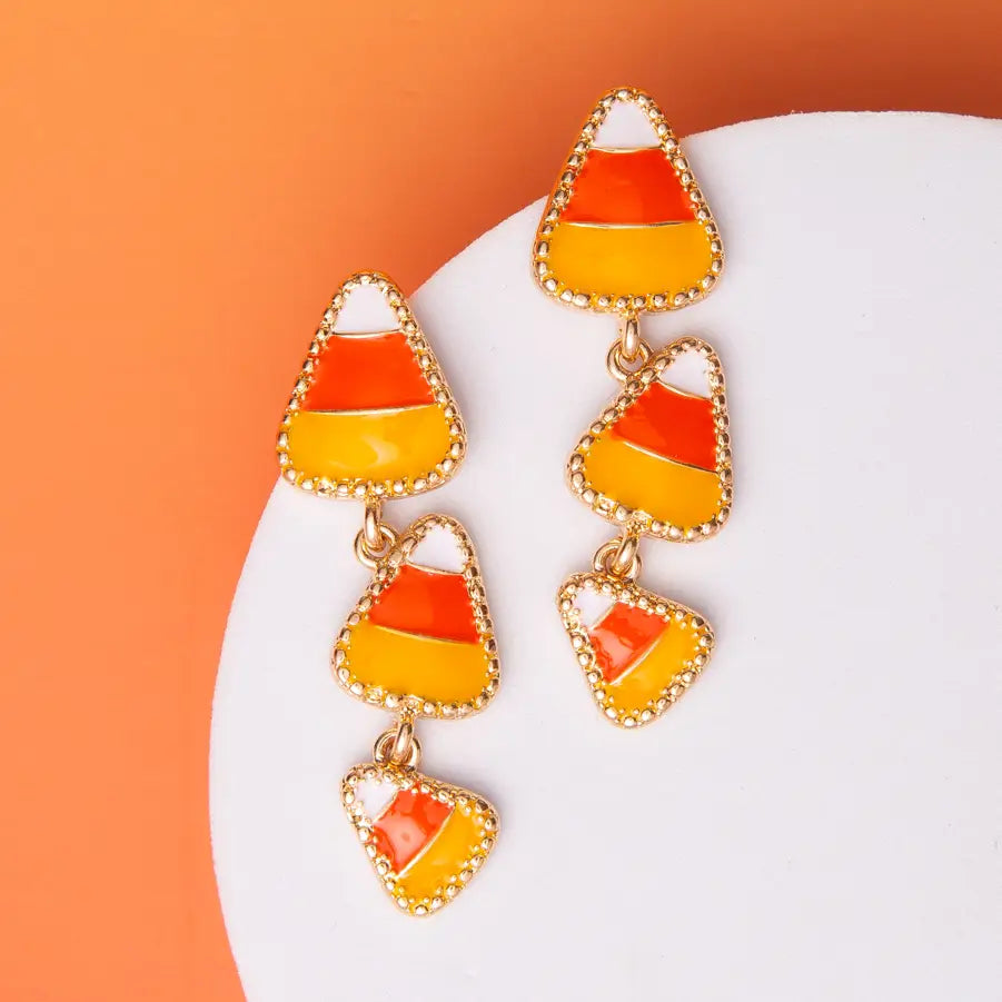 3-Tier Candy Corn Post Earrings
