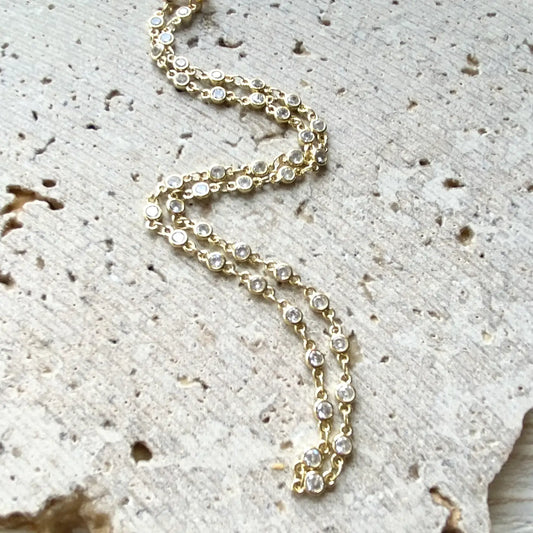 Gold Crystal Boutique Layering Necklace