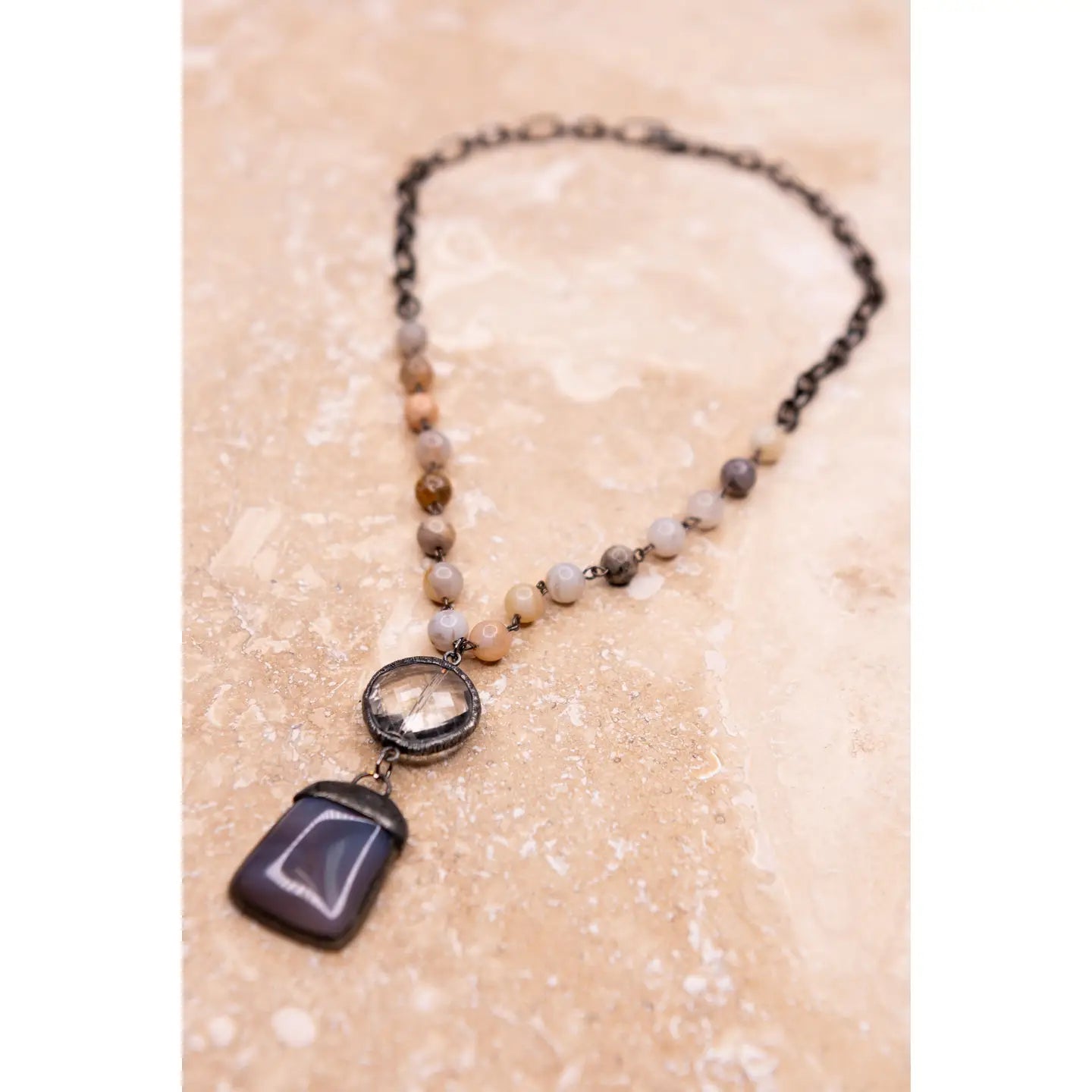 Sophie Necklace in Bamboo Agate
