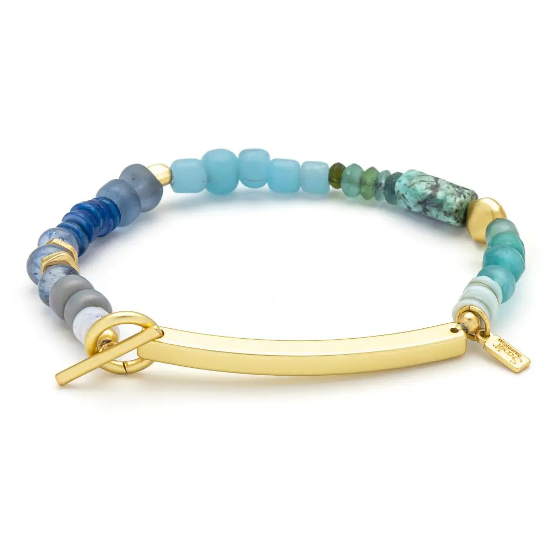 Hidden Message Bracelet - Brave/African Turquoise/Gold