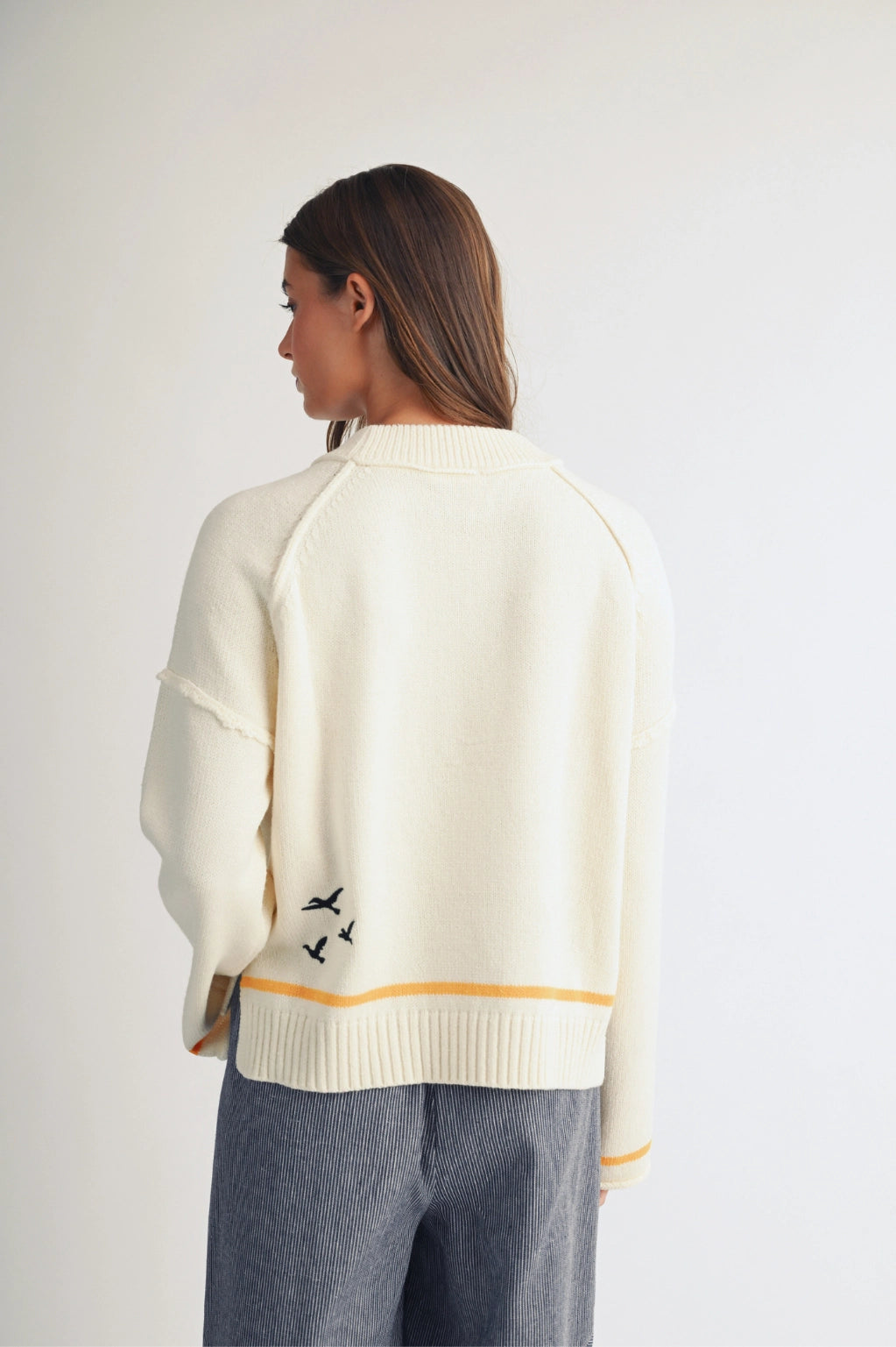 Coastal Seagull Graphic Sweater