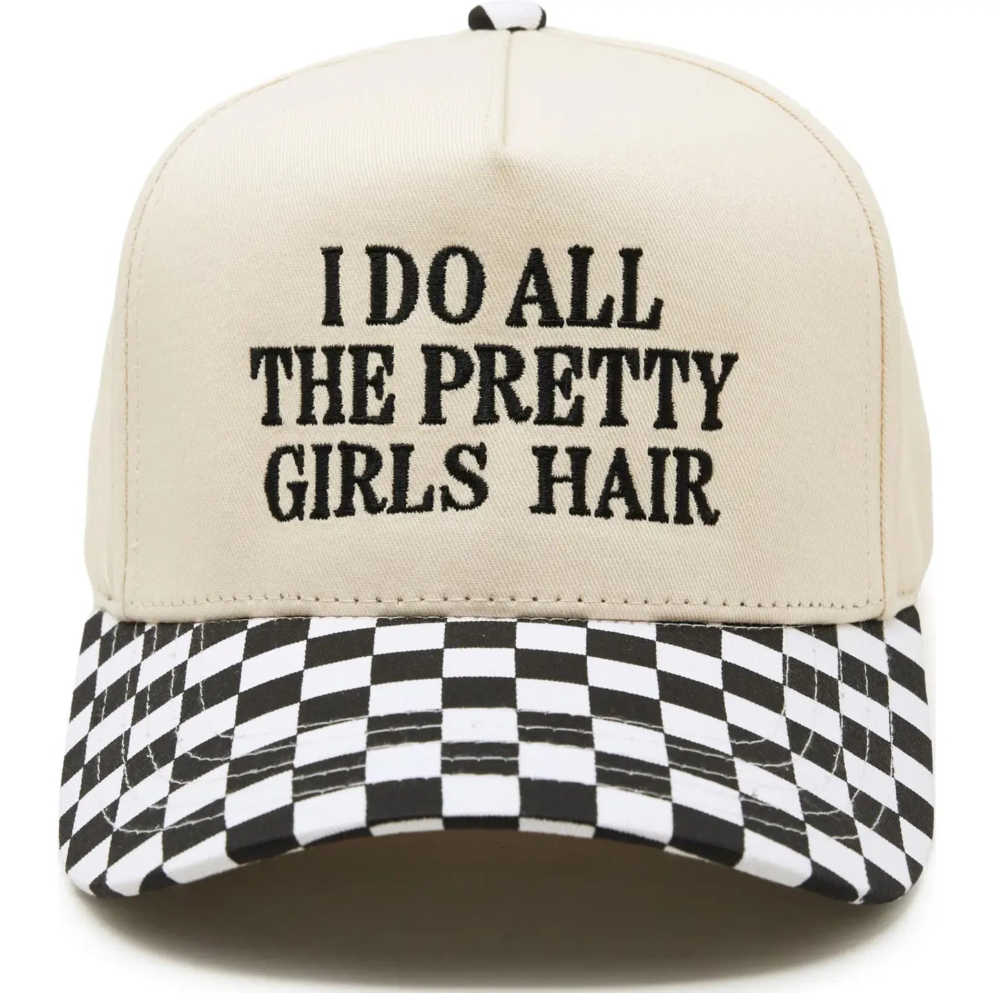 2 Tone Cap: I Do All the Pretty Girls Hair - Checker Print