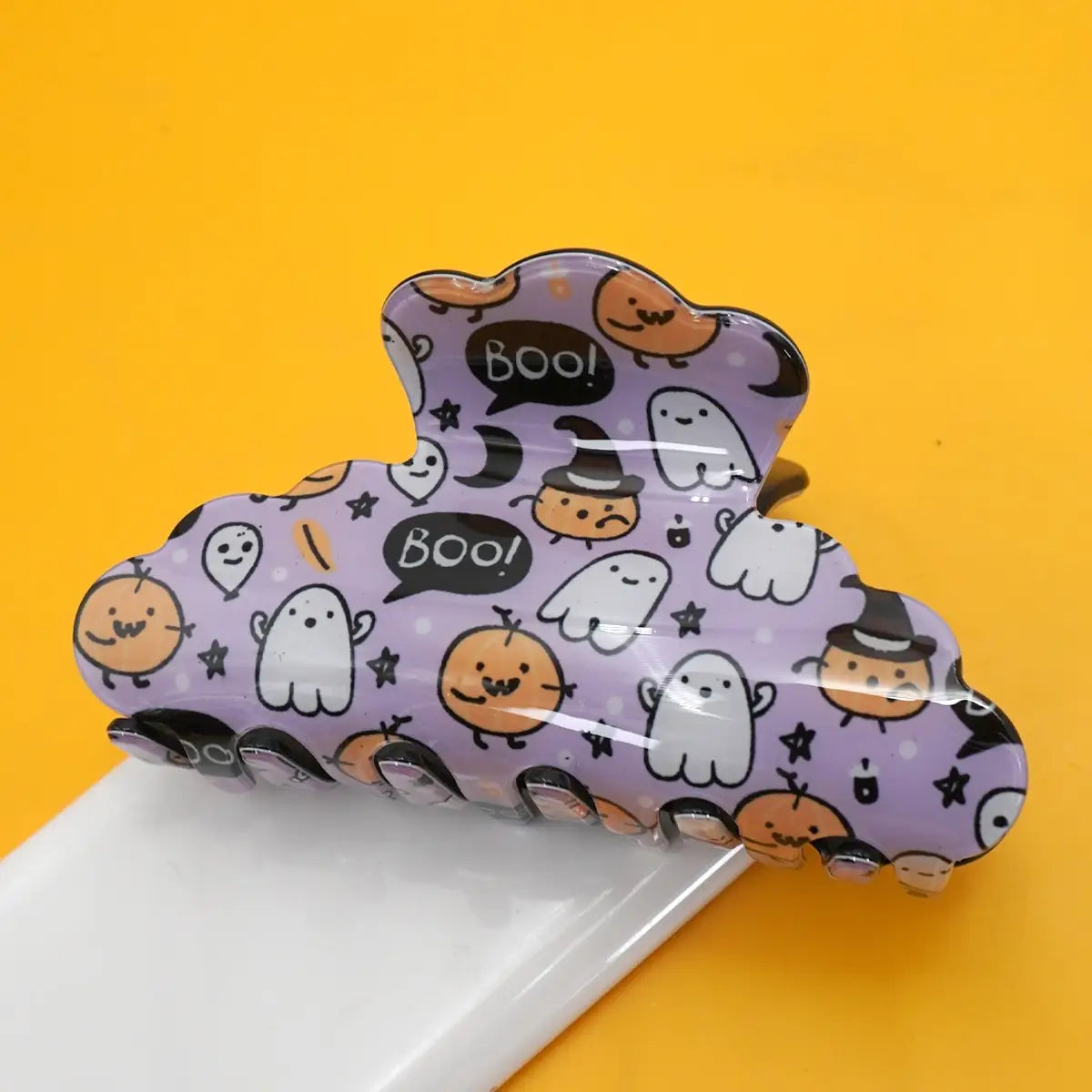 Halloween Pumpkin Ghost Hair Claw Clips-Lavender