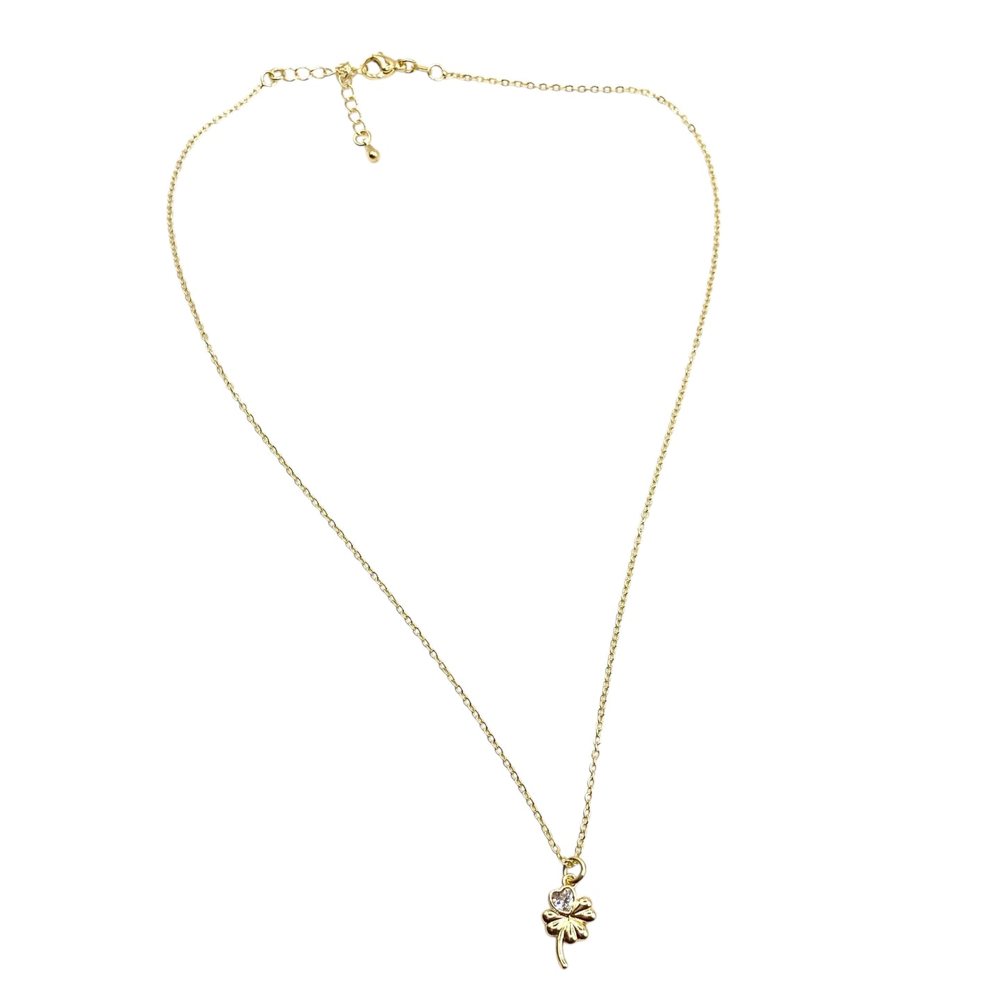 Shamrock Lucky Necklace Dainty Jewelry Gold