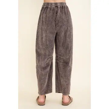 Mineralwashed Everyday Corduroy Barrel Pants-Ash Oak