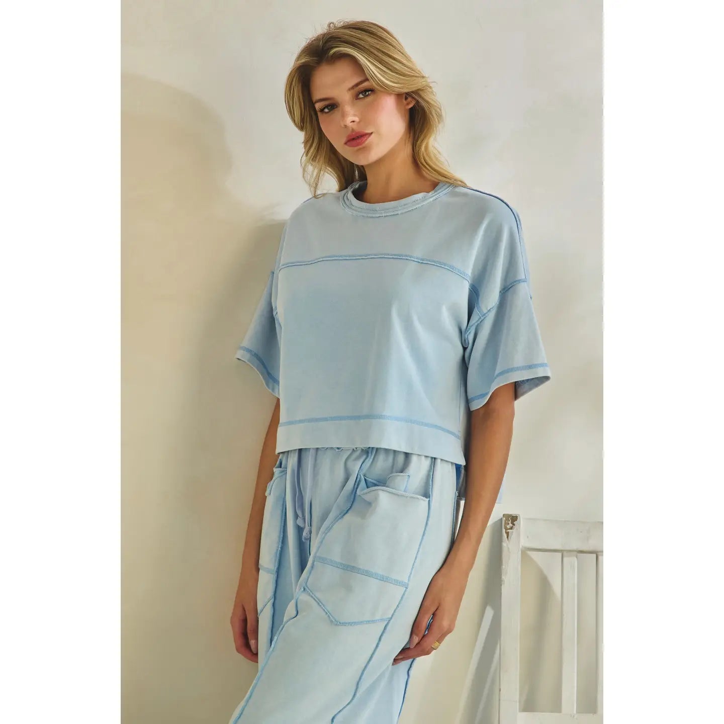 Cropped Easy Set-Light Blue